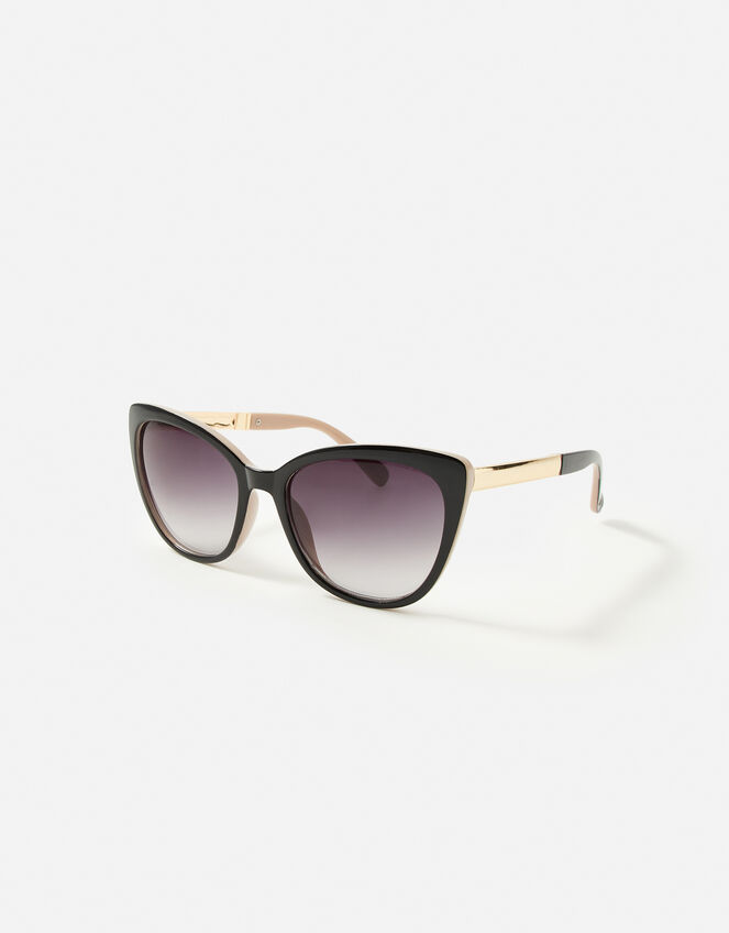 Contrast Arm Cateye Sunglasses, , large