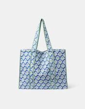 Dandelion Print Quilted Tote Bag, , large