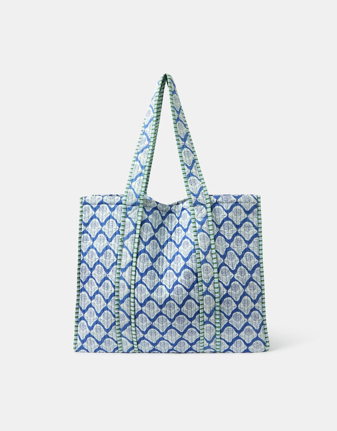 Dandelion Print Quilted Tote Bag, , large