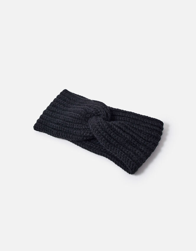 Soft Knit Bando Headband, Black (BLACK), large