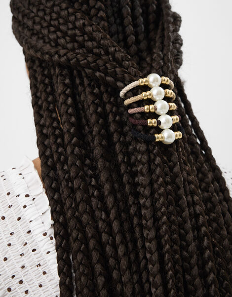 5-Pack Pearl Cord Hair Bands, , large