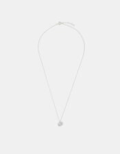 Sterling Silver Round Cut Pendant Necklace, , large