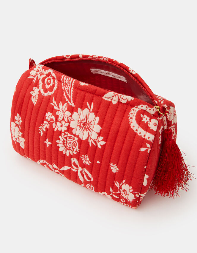Paisley Heart Quilted Make Up Bag, , large