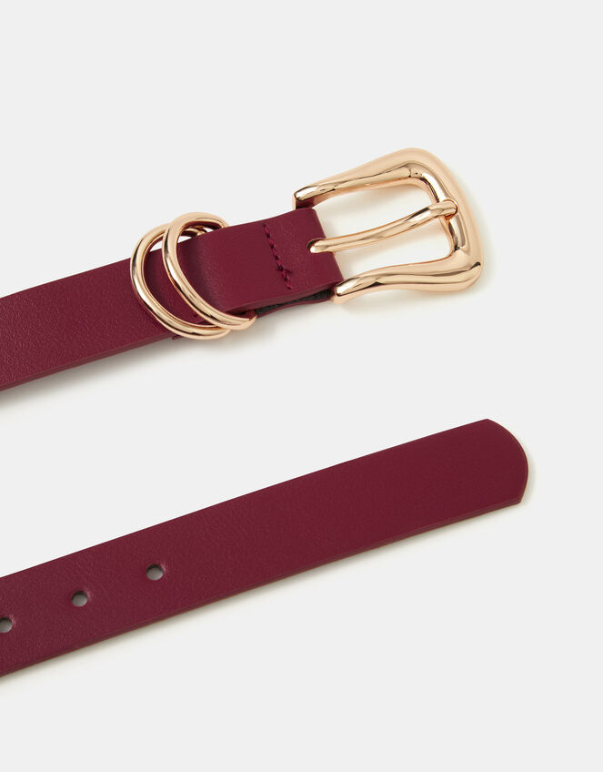 Square Buckle Belt , Red (RED), large