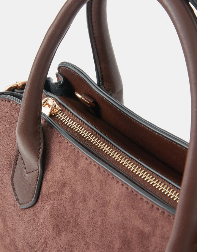 Suedette Bowler Bag, , large