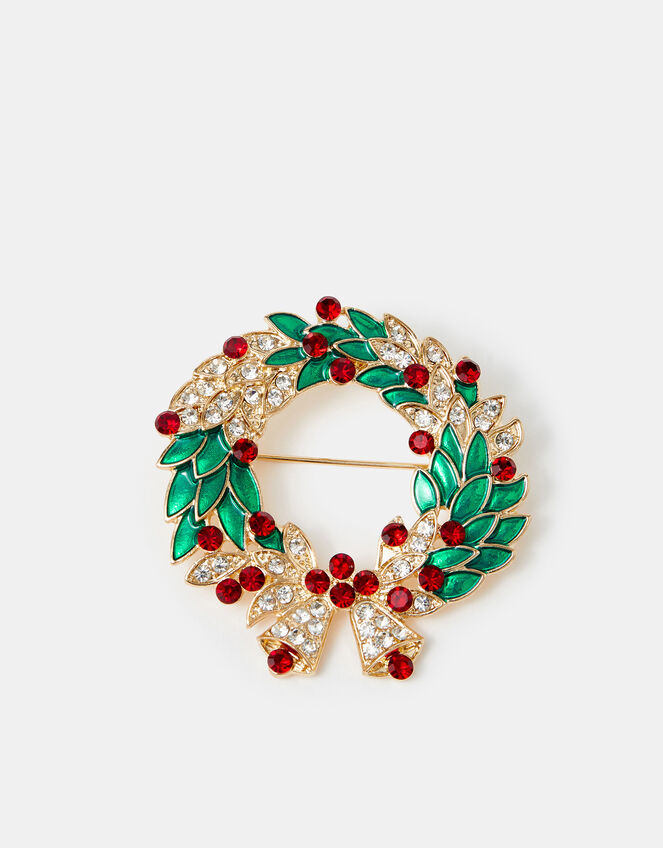 Christmas Wreath Brooch, , large