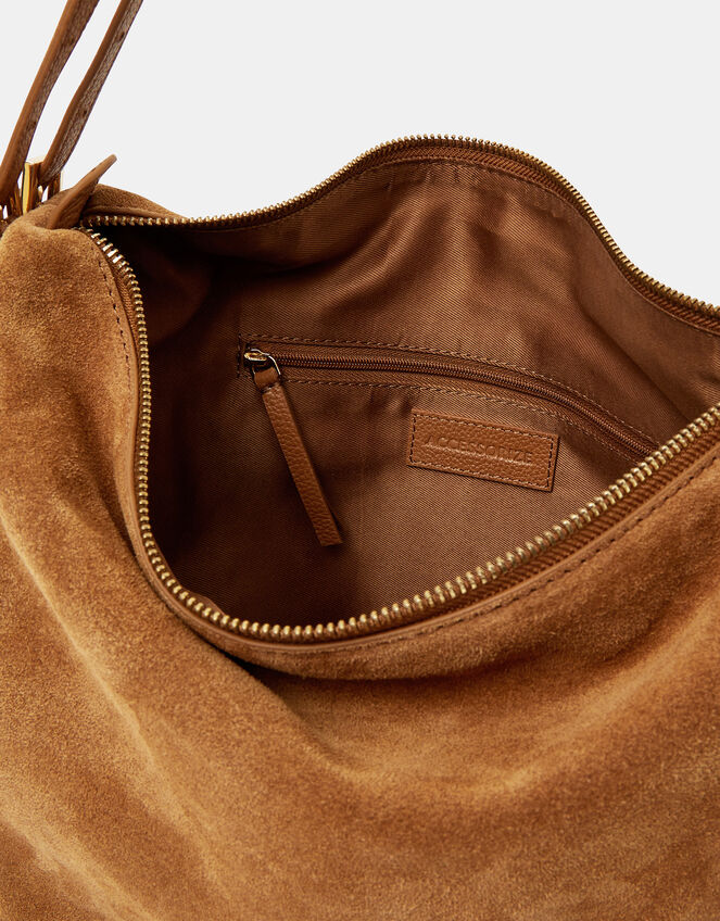 Double Strap Suede Shoulder Bag, , large