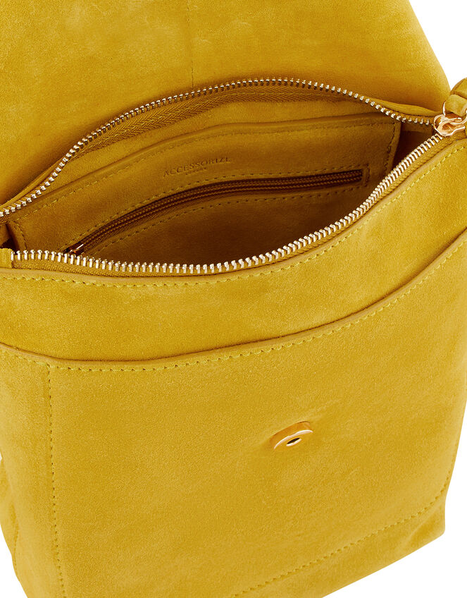 Maud Suede Backpack, Yellow (YELLOW), large