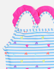 Girls Heart Print Swimsuit, Multi (BRIGHTS-MULTI), large