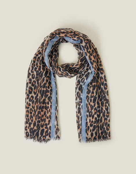 Lightweight Leopard Print Scarf, , large