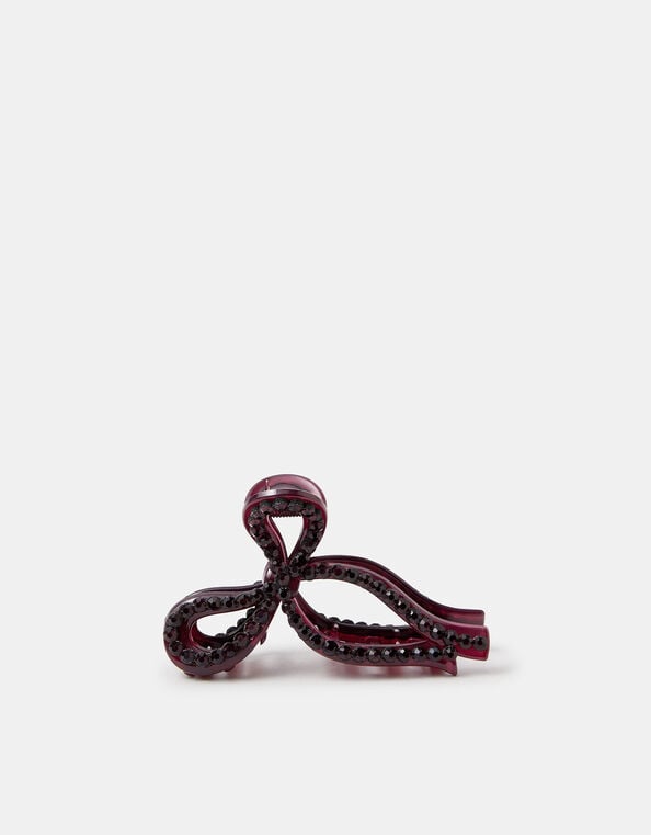 Gemstone Bow Claw Clip, , large