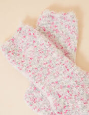Popcorn Knit Cosy Socks, Pink (PALE PINK), large