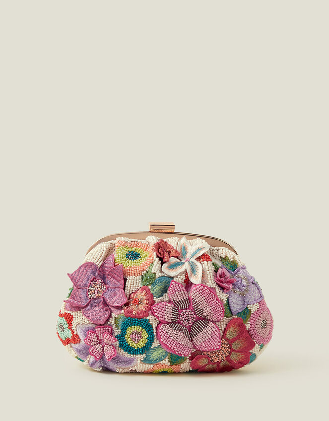 3D Floral Clutch Bag, , large