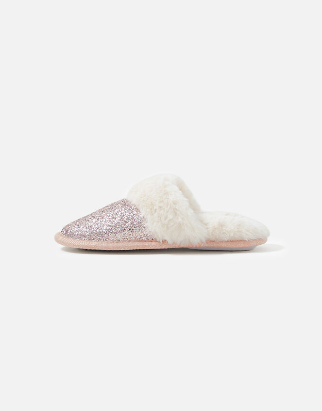 Girls Glitter Mule Slippers , Pink (PINK), large