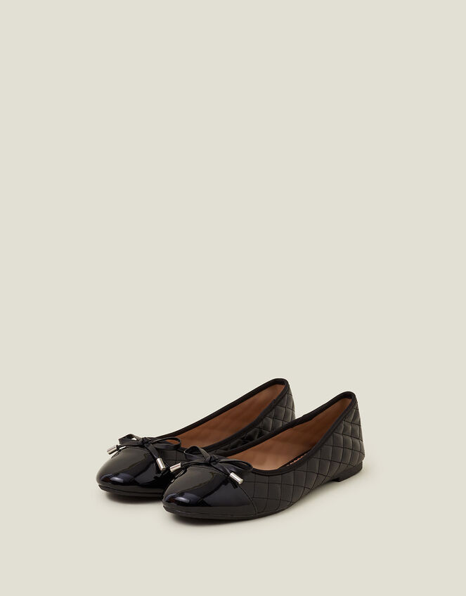 Quilted Ballet Flats, Black (BLACK), large
