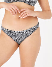 Eyelet Printed Bikini Briefs, Black (BLACK/WHITE), large