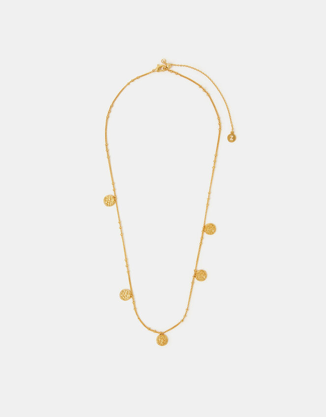 14ct Gold-Plated Coin Charm Necklace, , large
