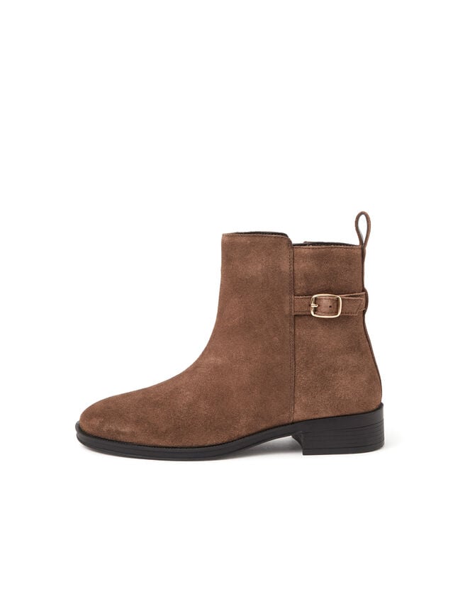 Suede Ankle Boots, Brown (BROWN), large