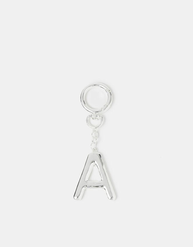 Diamant&eacute; Initial Bag Charm, Silver (SILVER), large