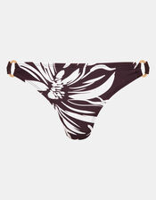 Floral Print Bikini Bottoms, Brown (BROWN), large