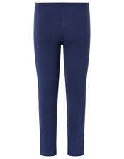 Glittery Stripe Leggings, Blue (NAVY), large