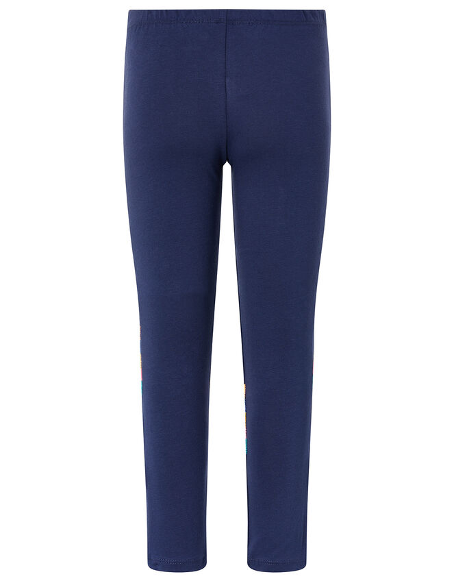Glittery Stripe Leggings, Blue (NAVY), large