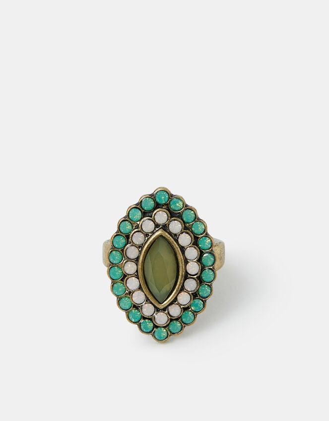 Gem Ellipse Statement Ring, Green (GREEN), large