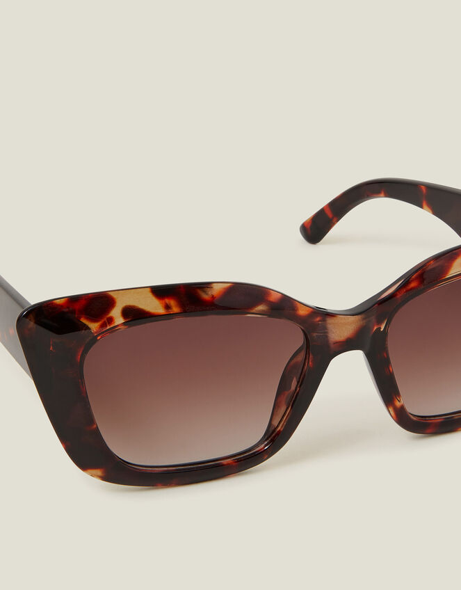 Tortoiseshell Crystal Cat Eye Sunglasses, , large