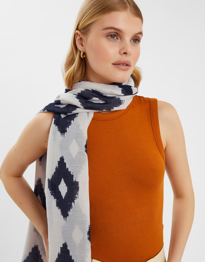 Lightweight Diamond Print Scarf, , large