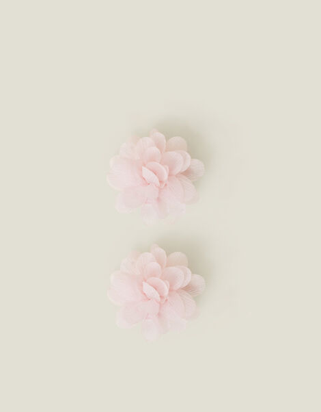 2-Pack Girls Glitter Corsage Hair Clips, Pink (PINK), large