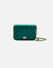 Erin Quilted Velvet Cross-Body Bag, Green (GREEN), large