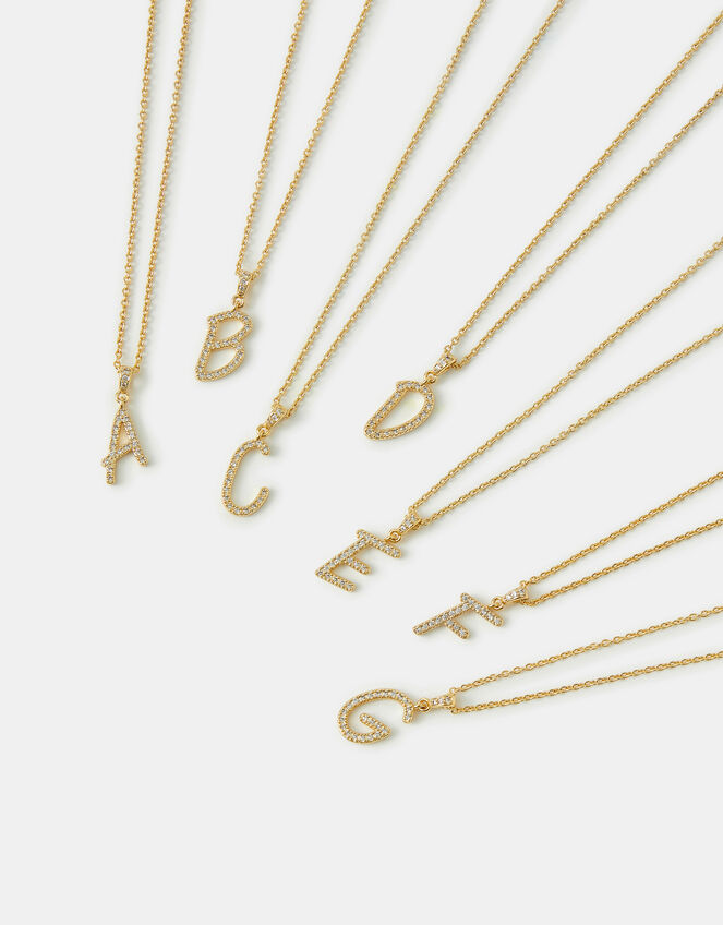 14ct Gold-Plated Script Initial Pendant Necklace, Gold (GOLD), large