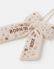 Born in 2026 Velvet Bow Christmas Tree Decoration, , large