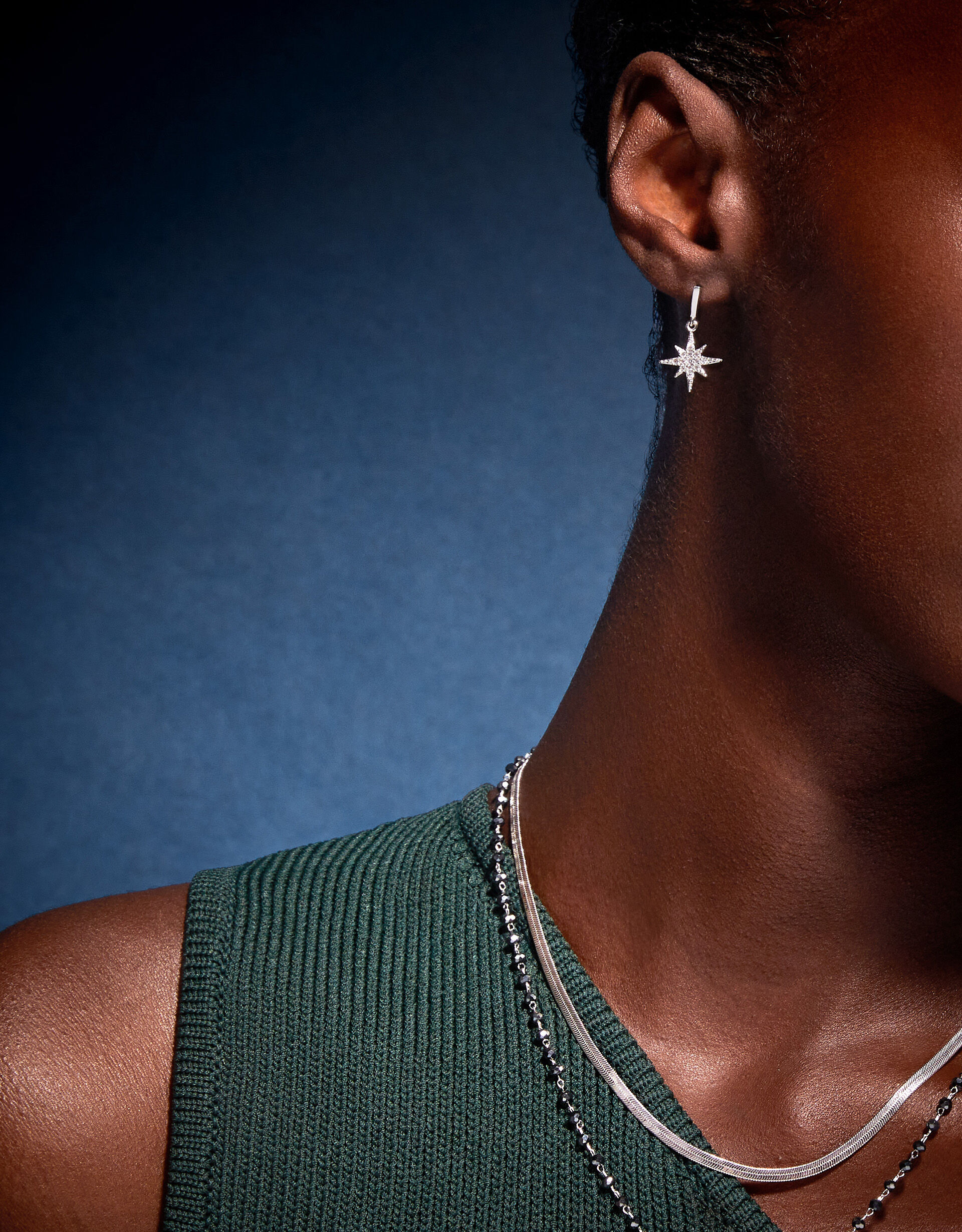 Long diamante drop earrings store