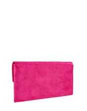 Natalie Suedette Clutch Bag, Pink (FUCHSIA), large