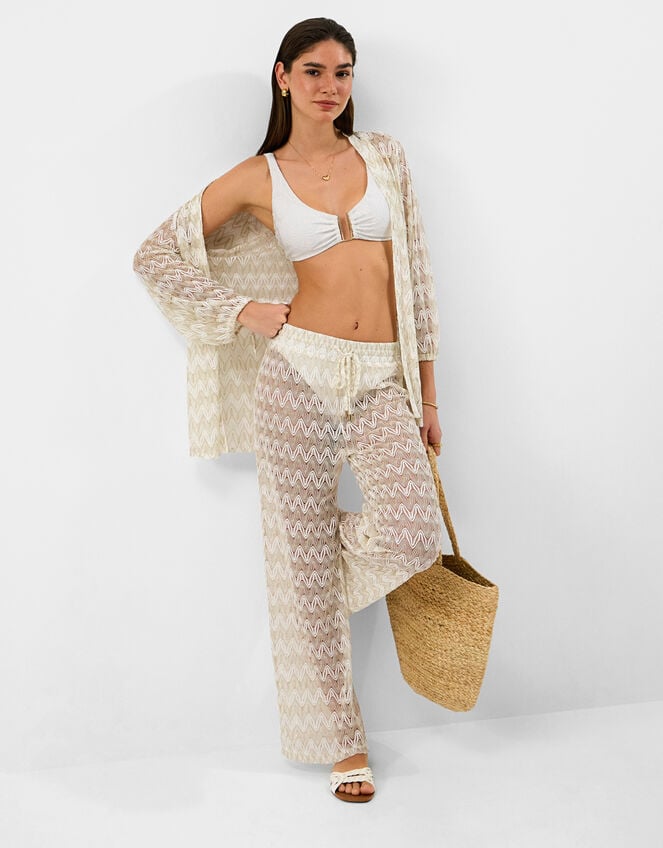 Tropical Jacquard Bikini Top, White (WHITE), large