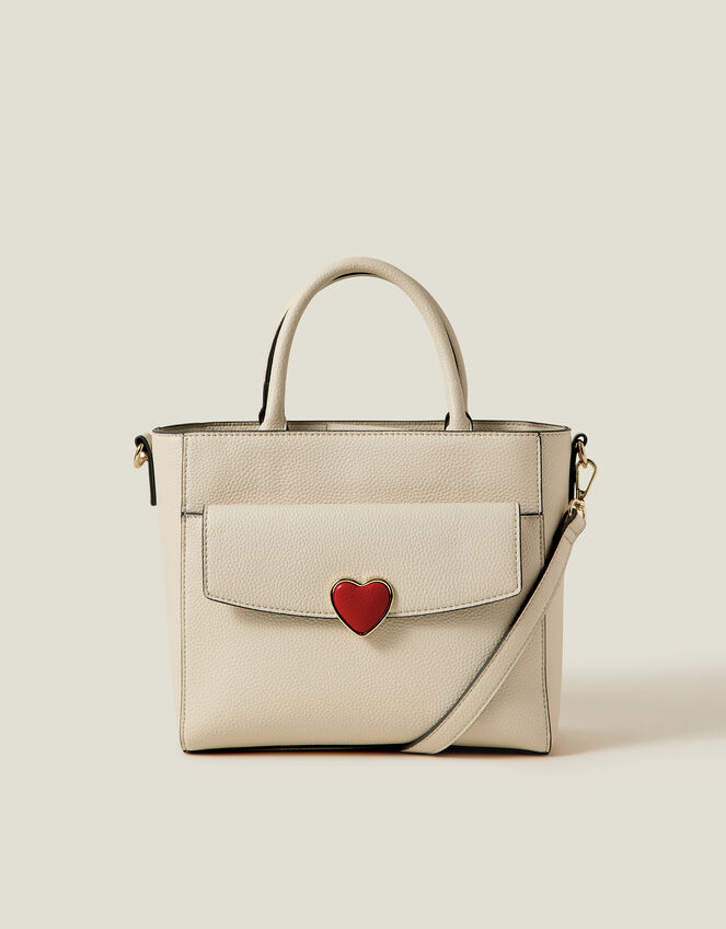 Heart Faux Leather Handbag, , large