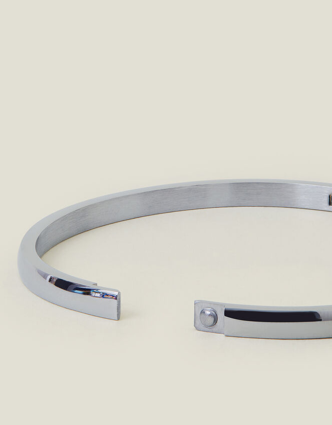 Platinum-Plated Stainless Steel Cuff Bracelet, , large