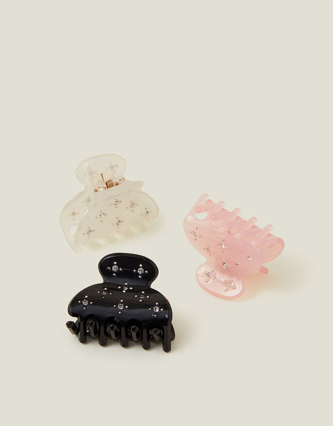 3-Pack Mini Diamante Claw Clips, , large