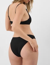 Crinkle Textured Underwire Bikini Top, Black (BLACK), large