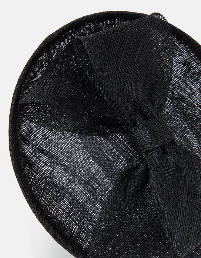 Structured Disc Bow Fascinator, Black (BLACK), large