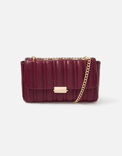 Carrie Chain Quilted Shoulder Bag , Red (BURGUNDY), large