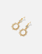 Gold-Plated Starburst Drop Earrings, , large