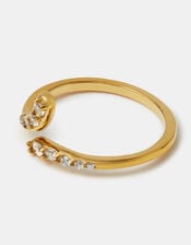 Stainless Steel Cubic Zirconia Wrap Ring, , large