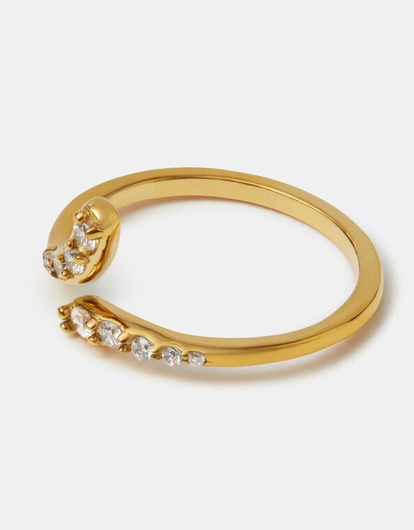 Stainless Steel Cubic Zirconia Wrap Ring, , large