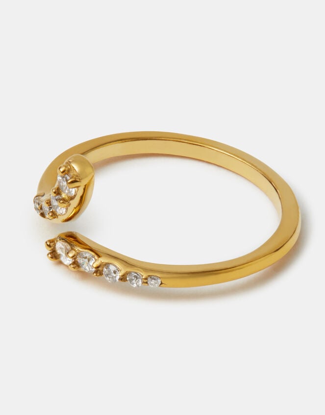 Stainless Steel Cubic Zirconia Wrap Ring, , large