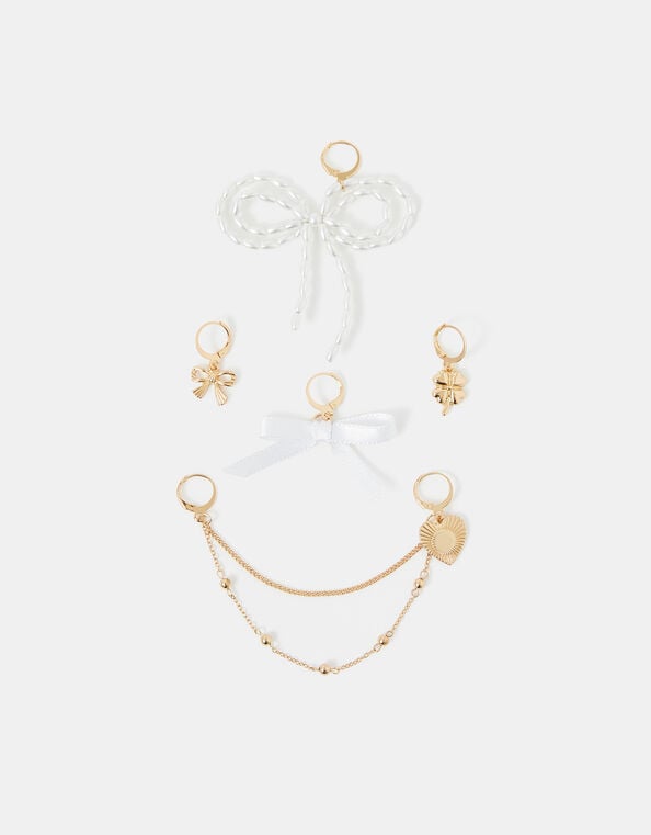 6-Pack Pearl Bow Shoe Charms, , large