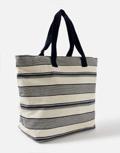 Nautical Stripe Woven Tote Bag, , large