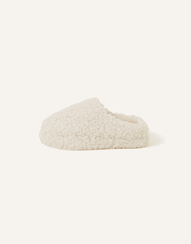 Borg Platform Mule Slippers, Cream (CREAM), large
