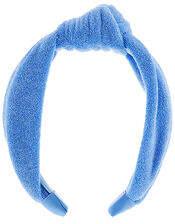 Wide Knot Towelling Headband, Blue (BLUE), large